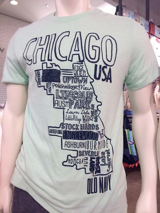 old navy chicago map t-shirt
