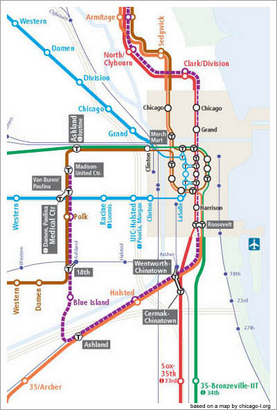Cta Brown Line Chicago Map